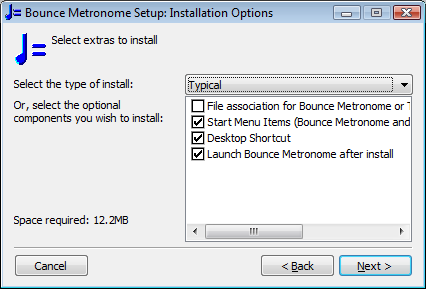 Second page - select optional components